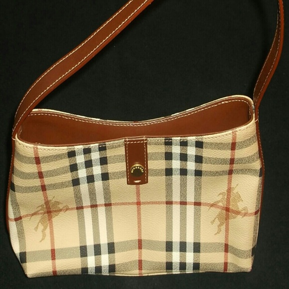 SOLD BURBERRY NOVA CHECK CANVAS LEATHER HANDBAG - Picture 3 of 4