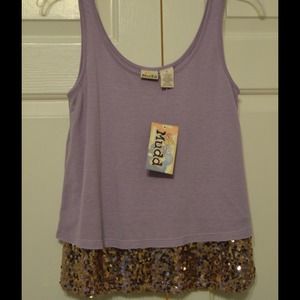 Purple tank with sequin bottom