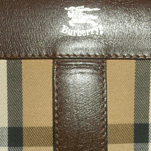 SOLD VTG BURBERRY PLAID LEATHER CROSSBODY HANDBAG - Picture 4 of 4