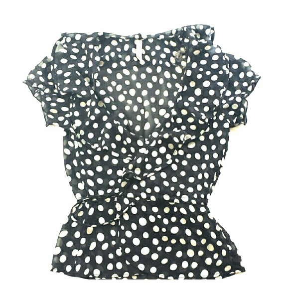Polka Dot Wrap Top