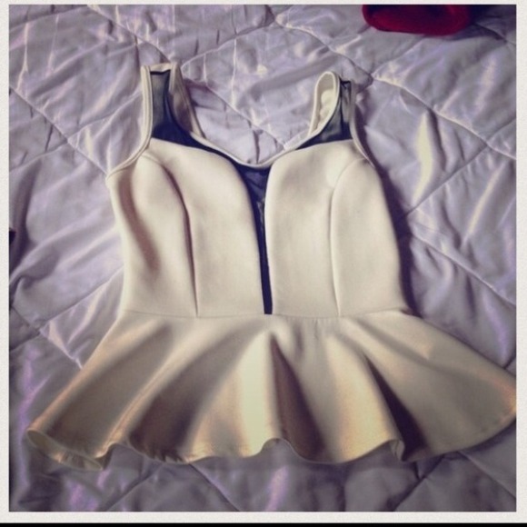 White peplum top