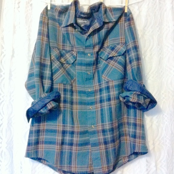 Light Blue Plaid Button Up