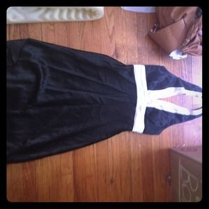 Black and white silk dress