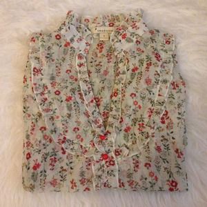 Floral cream colored blouse from F21.