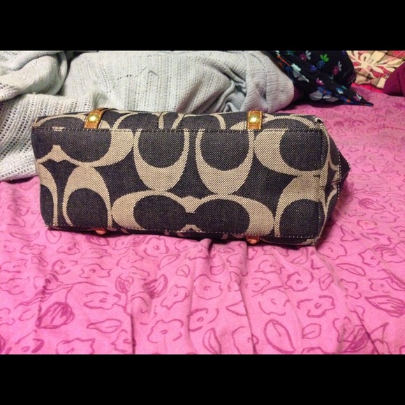 Denim coach bag, rare. Have tags