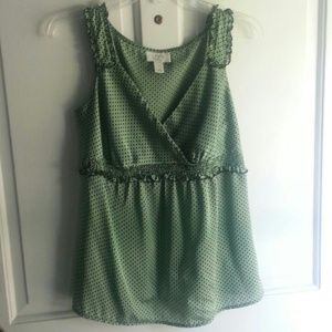 Polka dot top. Loft, Petite.