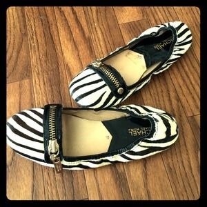 Michael Kors calf hair zebra ballet flats