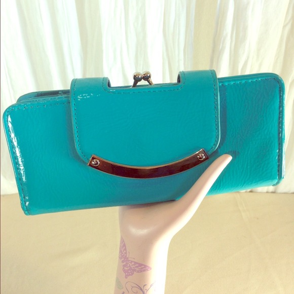 Clutches & Wallets - Patent Teal Large Wallet