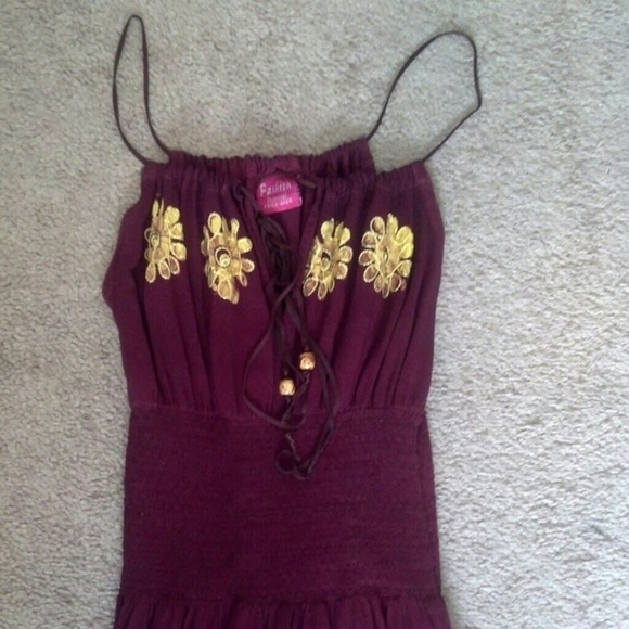 Maroon & yellow dress