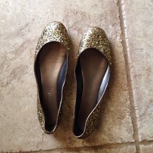 Nine West gold glitter flats