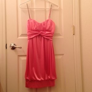 Pink satin dress