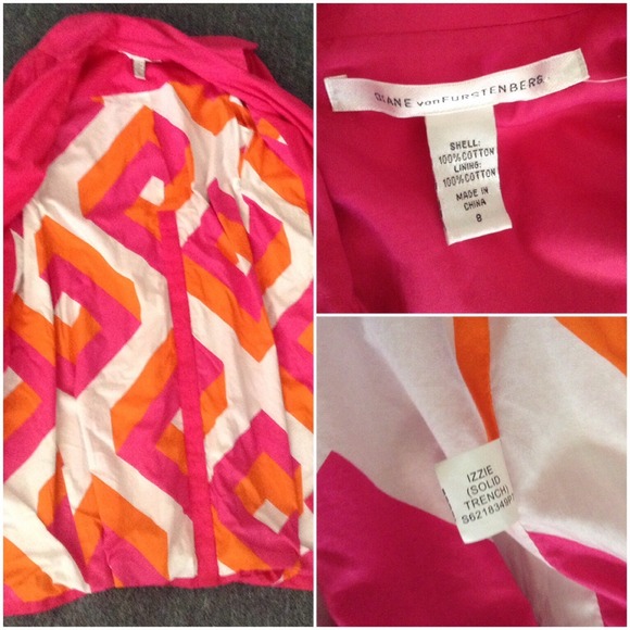 *Host Pick* Diane von Furstenberg Pink Trench Coat - Picture 4 of 4