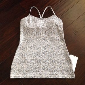 Lululemon power Y tank silver grey size 8
