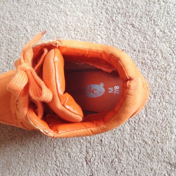 Bright Orange Wedge Sneakers - Picture 3 of 4