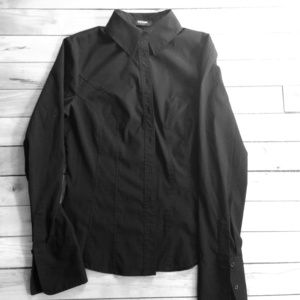 EXPRESS black button-up with princess seaming