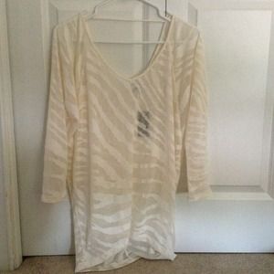 Express white zebra striped top