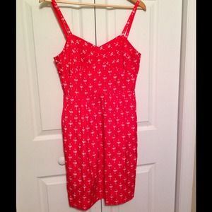 J Crew Red Print Sundress