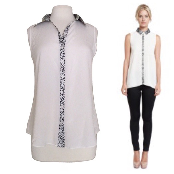 naked zebra Tops - Naked Zebra Sleeveless Button Up