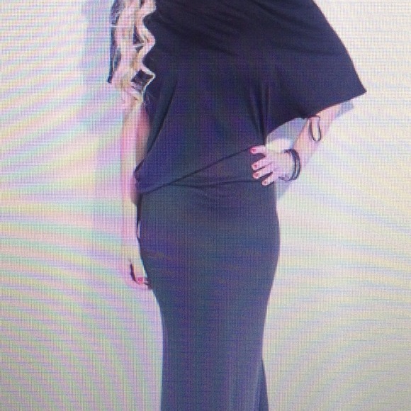Off the shoulder black maxi dress. NWOT.