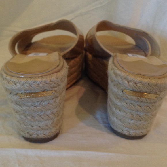 SOLD! Jimmy Choo Nude Patent Wedges size 7 - Picture 2 of 4