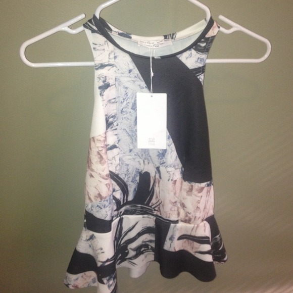 Zara Collection printed peplum top.