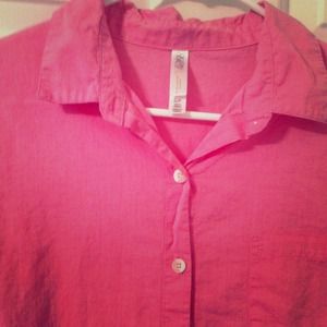 Pink button up sleep shirt