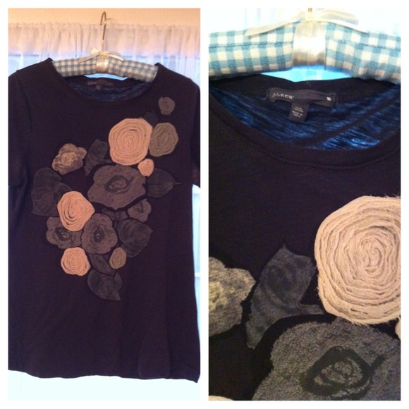 J. Crew Grey Floral Top