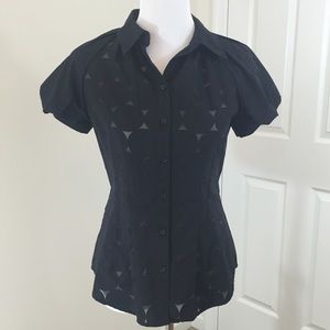 Express Button up short sleeve dress top