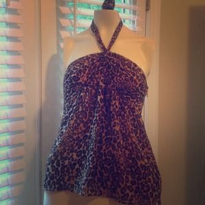 Cute Cheetah Print Halter Top