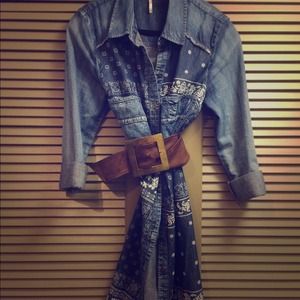 Free People Denim Button Down Dress ✌️