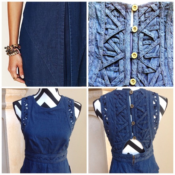 πHOST PICK x 2! Free People denim cutout dress - Picture 3 of 4