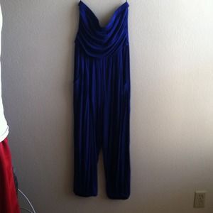 Royal blue Strapless jumpsuit