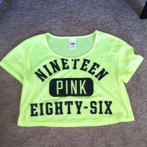 NWOT PINK mesh crop top
