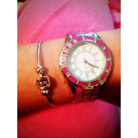 Pink and silver watch!