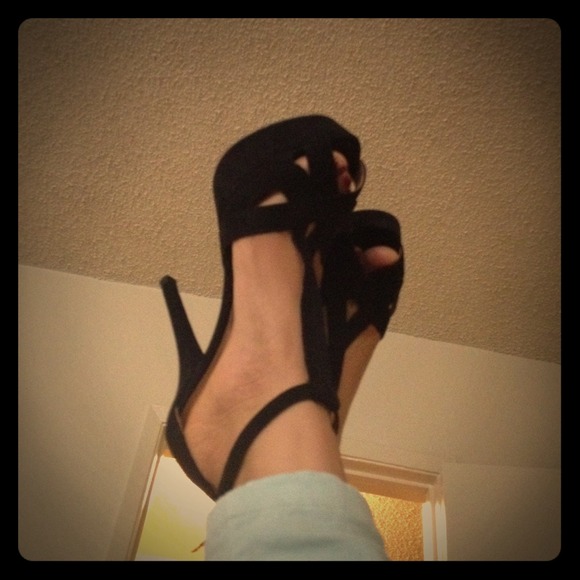 Black Zara strap Heels