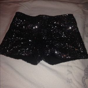 Black & Silver sequin shorts