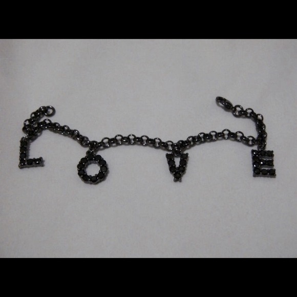 Women's 14k Black Gold Finish LOVE charm bracelet