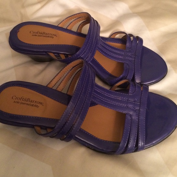 Purple patent sandals
