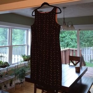 Ann Taylor black shift dress with nude lining