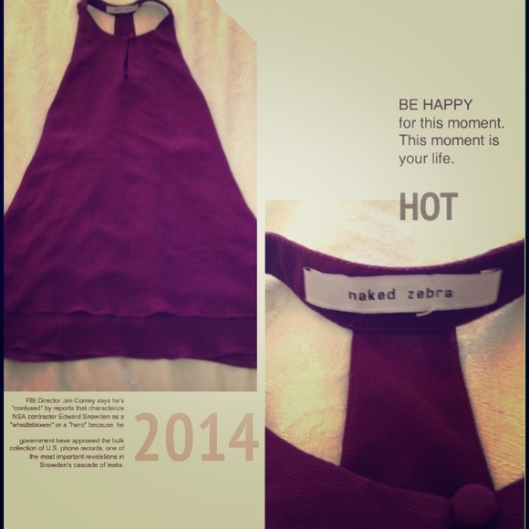 Naked zebra purple tank top size s