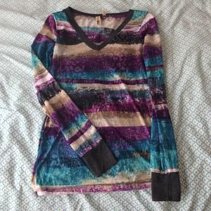 Multi-Colored V-Neck