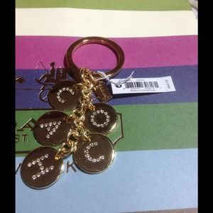 Coach 100% authentic gold keychain