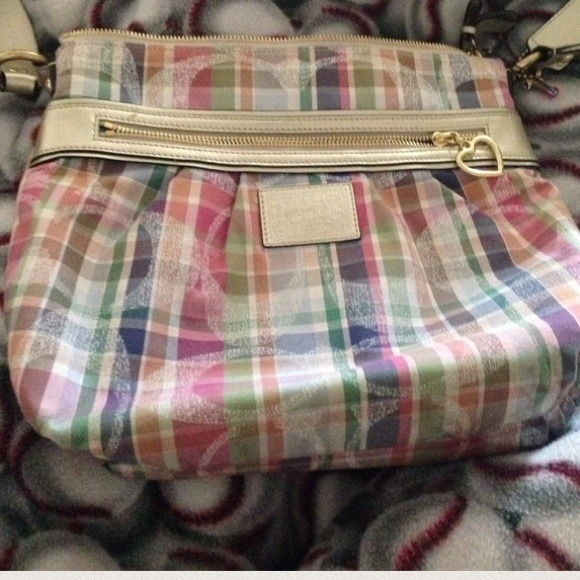Plaid coach purse