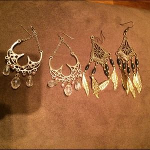 Gold hanging earrings