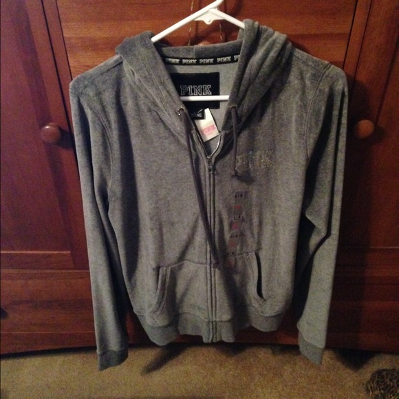 SOLD NWT PINK velour sequin zip up 💕