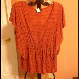 Orange striped top only worn once size 2X