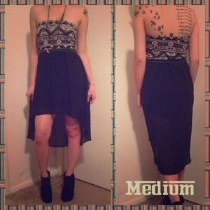 ❗️REDUCED❗️Black Tribal High Low Dress!