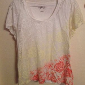 Style & Co - white sheer top with built in tank