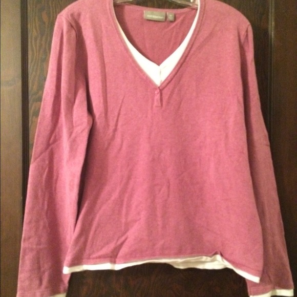 Pink Sweater with White Shirt