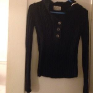 Cable knit sweater navy blue